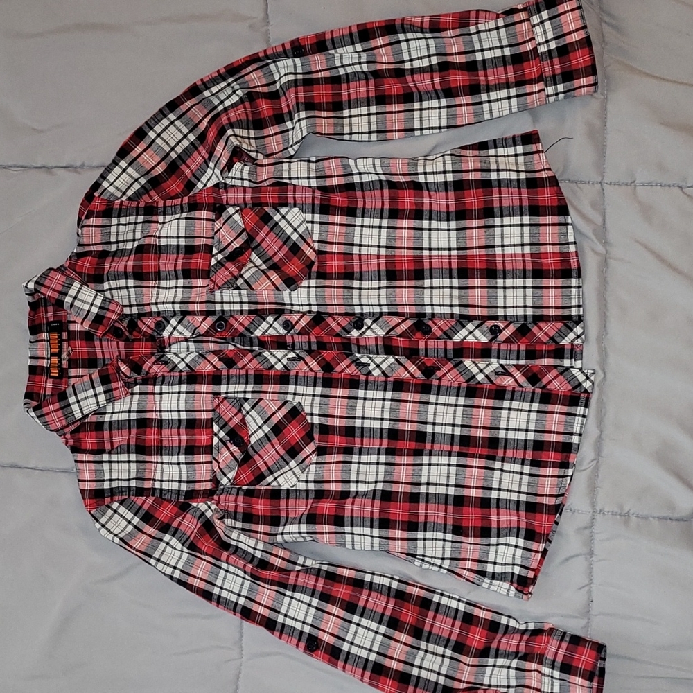 red and white flannel size S